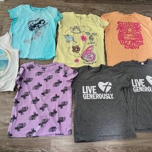 Girls short sleeved shirts. Size 10-12. Lot of 7. OshKosh, Carter's, Old Navy